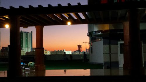 View of building at sunset