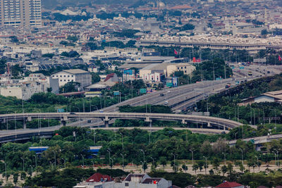 High angle view of cityscape