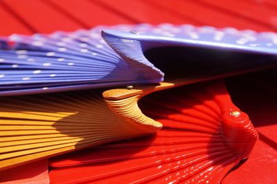 Close-up of hand fans