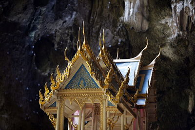 Low angle view of temple against mountain