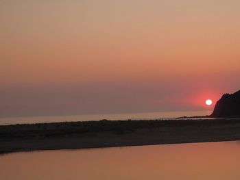 Scenic view of sea at sunset