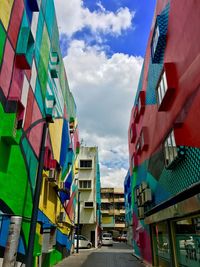 Low angle view of buildings against sky