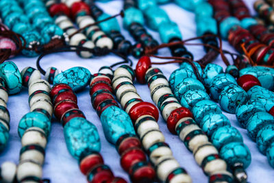 Close-up of multi colored decorations for sale in market