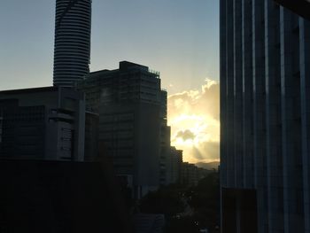 Sunset over city