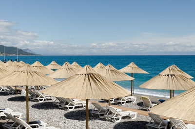 Panoramic view of beach against sky