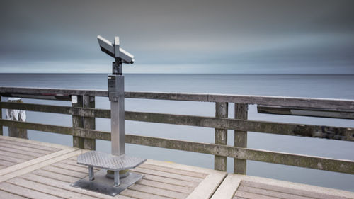 Coin operated binoculars at observation point