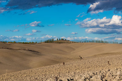 Panoramic view of desert against sky