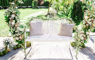 Wedding bench for outdoor ceremony