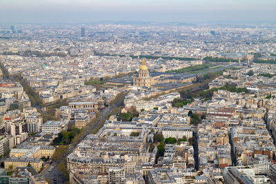 Aerial view from tour montparnasse at the city of paris, france