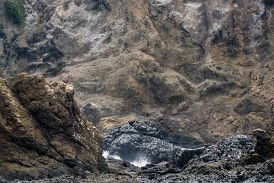 Rock formation on land