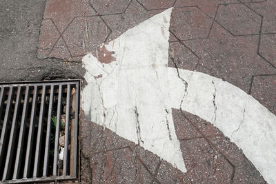 High angle view of footpath by street