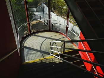 High angle view of staircase