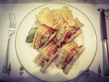 Close-up of food served in plate