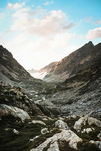 Scenic view of mountains against sky