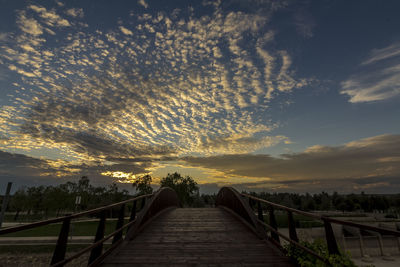 Bridge against sky during sunset