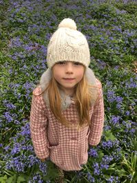 Portrait of a girl wearing hat