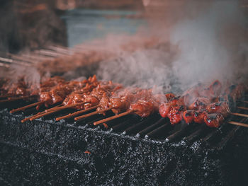 Close-up of barbecue grill