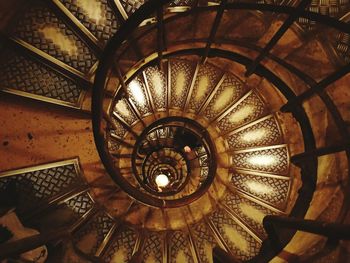 Low angle view of spiral staircase