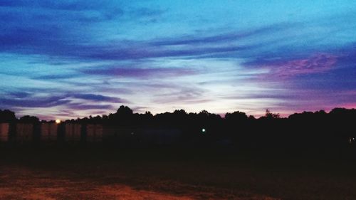 Scenic view of landscape against sky at sunset