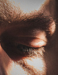 Close-up of man with eyes closed