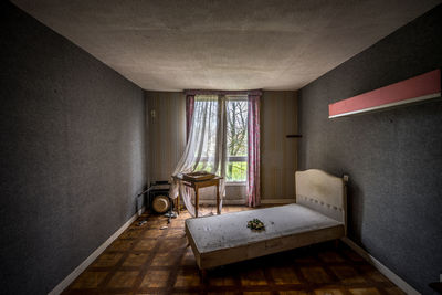 View of corridor along walls