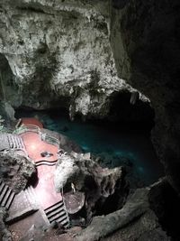 Close-up of rock formation in cave