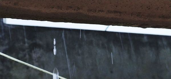 Close-up of wet window during rainy season