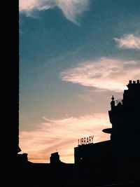 Silhouette buildings against sky during sunset