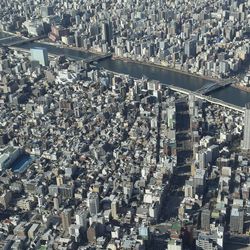 High angle view of cityscape