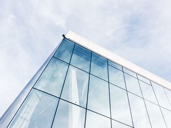 Low angle view of modern building against sky