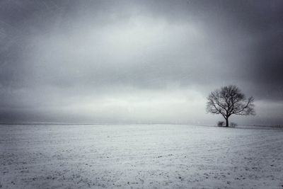 Scenic view of landscape against cloudy sky