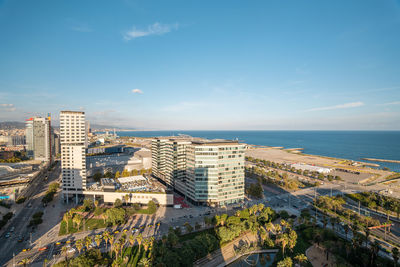 High angle view of townscape against sky