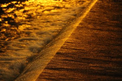 Tire tracks on road