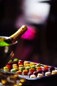 Close-up of candies on table