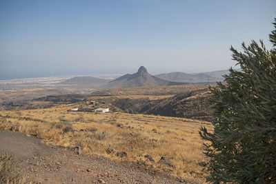 Scenic view of landscape against clear sky