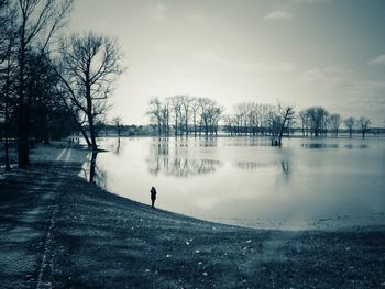 Scenic view of river landscape against sky