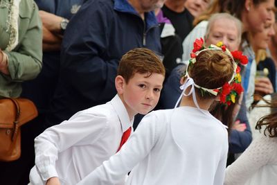 People during traditional festival