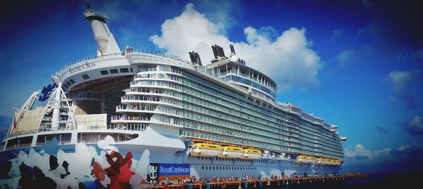 Low angle view of building against blue sky