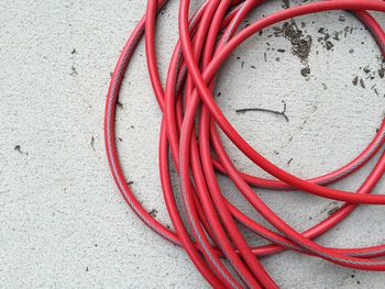 Close up of red cables