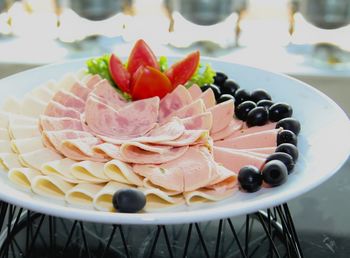 Close-up of food in plate on table