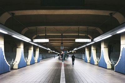 Interior of illuminated tunnel