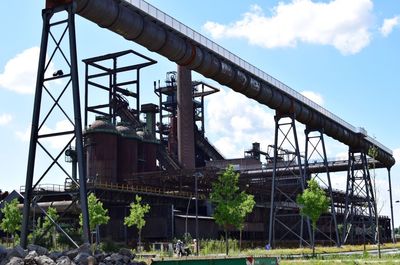 Low angle view of built structure against blue sky