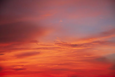 Low angle view of orange sky