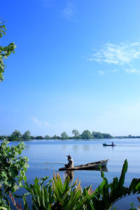 Scenic view of blue sea against sky