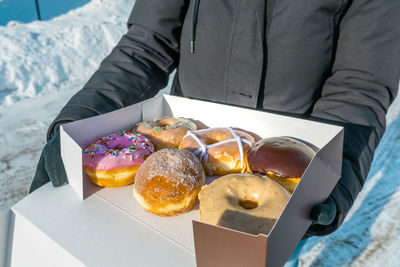 Close-up of hand holding food