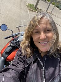 High angle view of young woman sitting at home