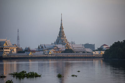 Buildings in lake