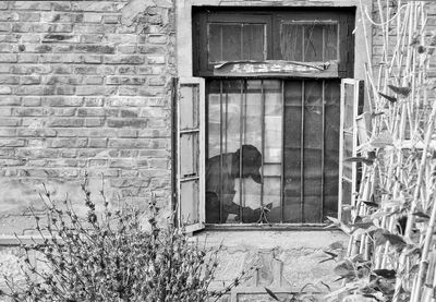 Closed window of house