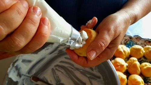 Close-up of hand holding hands