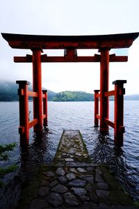 View of pier in sea